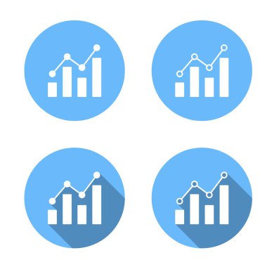 Uzun gölgeli finansal şema çizelgesi simgesi. İş hattı grafik sembolü