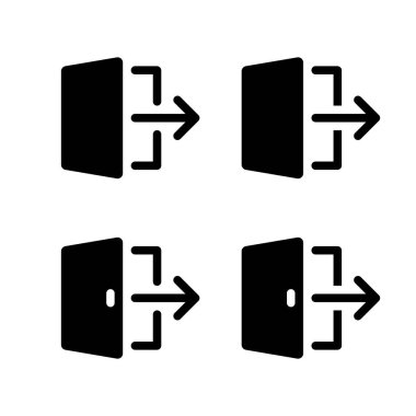 Çıkış simgesi ayarlandı. Çıkış uygulaması sembolü. Konsepti imzala