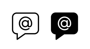 Beyaz arkaplanda izole edilmiş mesaj simgesi ve adı. Sembollü konuşma balonu