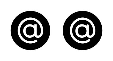 Siyah çemberdeki ikondan bahset. E- posta adresi sembolü. Sosyal medya işaretinde