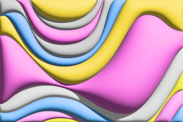 Flüssige Flüssigkeit Hintergrund Pastell Farbe Abstrakt Design Rosa Gelb Blau — Stockfoto