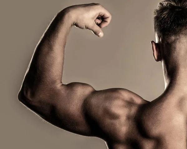 Homem Musculares Saudáveis Homem Tronco Isolado Costas Musculares Homem Musculoso — Fotografia de Stock