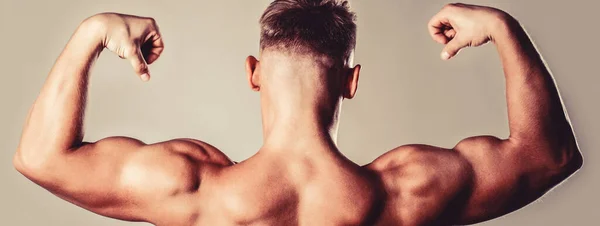 Hombre Desnudo Musculoso Sano Hombre Torso Espalda Muscular Hombre Muscular — Foto de Stock