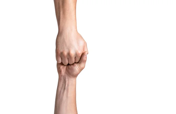 Duas Mãos Braço Ajuda Amigo Trabalho Equipa Ajudando Conceito Mão — Fotografia de Stock