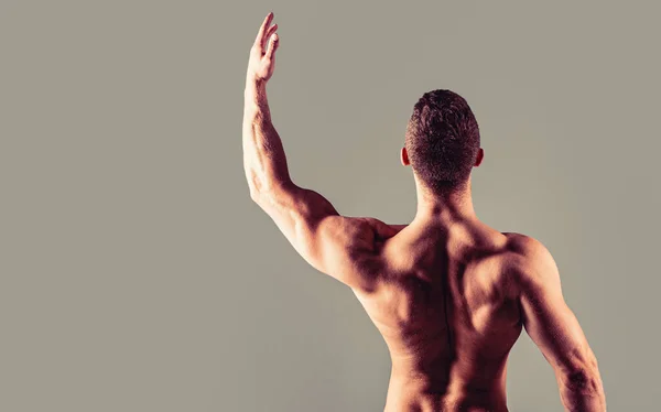 Muskulösa Armar Triceps Midjan Midjan Kille Med Vacker Överkropp Muskulös — Stockfoto