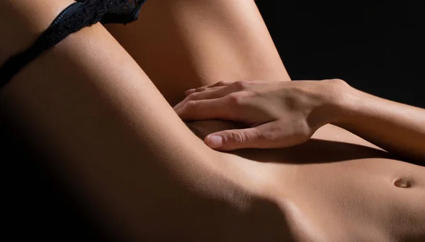 Sexy Girl Sexy Woman Woman Masturbating Playing Herself Bed Bdsm — Stock Photo, Image
