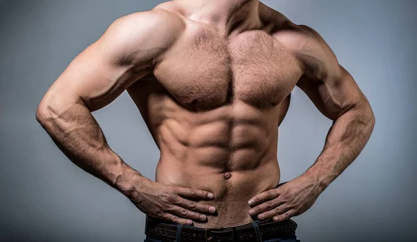 Привлекательные Упаковки Торса Сильный Мужчина Туловищем Sexy Muscular Man Тело Стоковое Фото