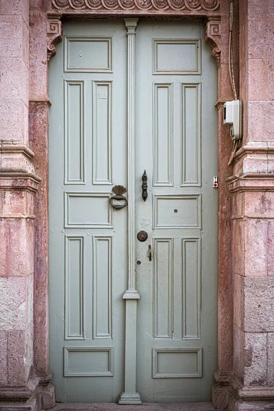 Immagine Colori Una Porta Legno Vecchio Stile — Foto Stock