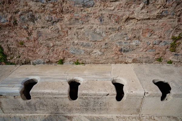 Rzymska Toaleta Publiczna Starożytnym Mieście Efez Izmir Turcja — Zdjęcie stockowe