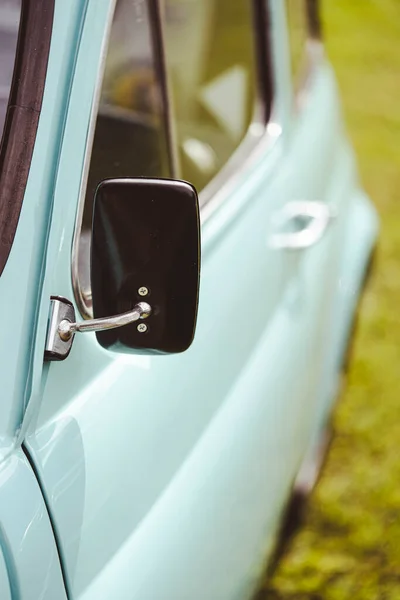 Close Shot Rectangular Rear View Mirror Vintage Car — Stockfoto