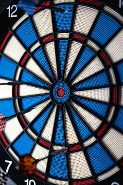 Close up shot of the target from a dart game.