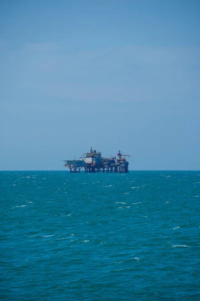 Oil Gas Drilling Platform Sea — Stok fotoğraf