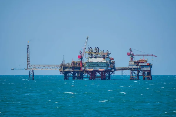 Oil Gas Drilling Platform Sea — Fotografia de Stock