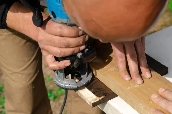 Scharfer Fräser Für Die Holzbearbeitung Aus Stahl Tischlerei Holzarbeitende Schaftfräser — Stockfoto