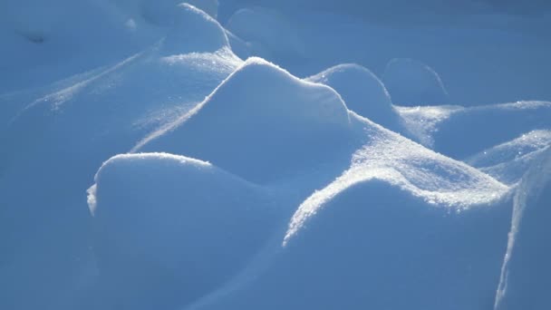 朝一番の新雪のテクスチャ 滑らかな粉末の背景 — ストック動画
