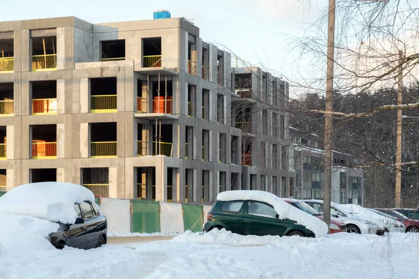 Unfertige Bauten Von Wohnungen Winter Immobilienkrise Baufirmen Gehen Pleite Und lizenzfreie Stockbilder
