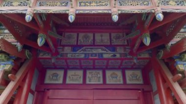 Ulaanbaatar, Moğolistan - Eylül 2022 - İmparator Bogd Khan 'ın Kış Sarayı' nın içinde. Başkent Moğolistan 'daki muhteşem müze. 