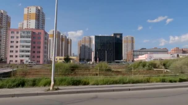 Ulan Bator Mongolei September 2022 Fahrt Durch Belebte Straßen Der — Stockvideo