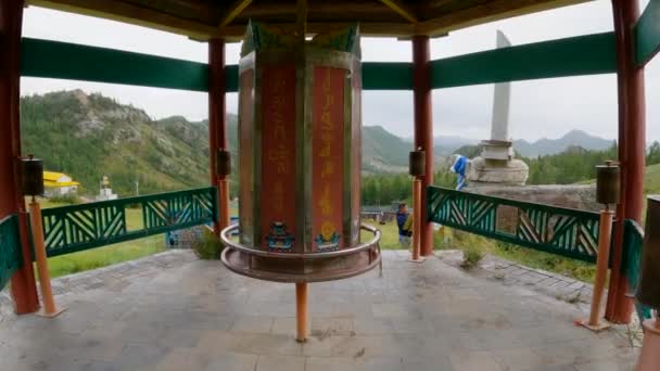 Ulán Bator Mongolia Septiembre 2022 Senderismo Centro Meditación Del Templo — Vídeo de stock