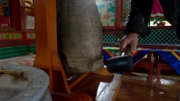 Oulan Bator Mongolie Septembre 2022 Intérieur Centre Méditation Temple Ariyabal — Video