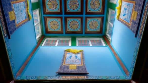 Ulaanbaatar Mongolei September 2022 Ariyabal Tempel Meditationszentrum Inneren Des Terelj — Stockvideo
