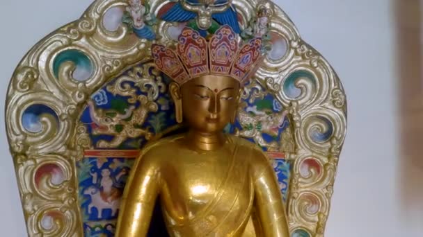 Ulán Bator Mongolia Septiembre 2022 Escultura Religiosa Dentro Del Palacio — Vídeos de Stock