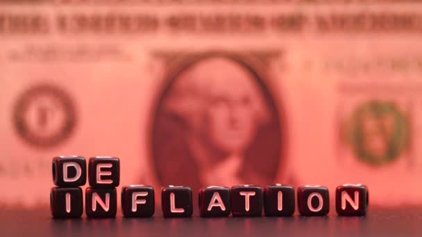 美元货币在市场上的通货膨胀通货紧缩 增加和减少货币价值 — 图库视频影像