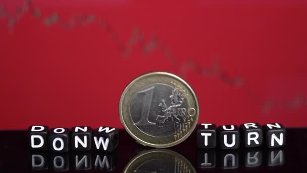 Euro Stock Market Crash Economic Downturn Big Selling Pressure Global — Stock video