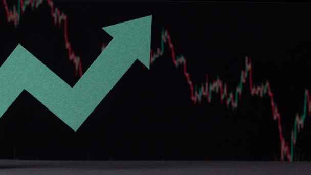 Wachstum Aktien Oder Kryptomarkt Die Preise Steigen Wirtschaftswachstum Pumpe — Stockvideo