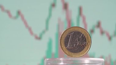 Beyaz arka planda Avrupa borsası şeması. Küresel para biriminin büyümesi 