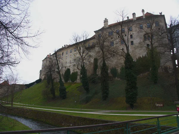 Esk Krumlov Uma Cidade República Checa Cresceu Torno Castelo Gótico — Fotografia de Stock
