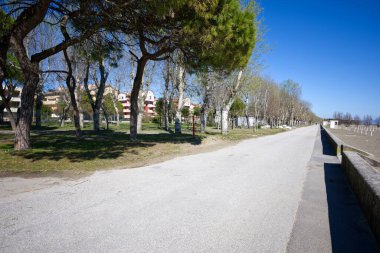 Grado 'da yürümek, Gorizia, Friuli, İtalya' da huzurlu bir yer..