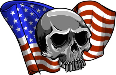 Amerikan bayrak kafatası vektör illüstrasyonu