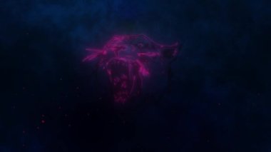 panther in neon stile digital video