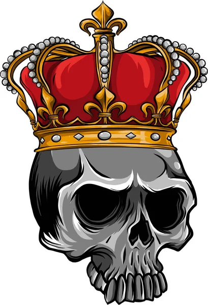 Skull Crown White Background — Stock Vector