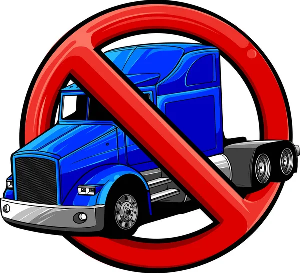 Ciężarówki Zabronione Ciężarówka Napisem Bezpieczeństwa Znaki Drogowe Zabronione Klif Ciężarówki — Wektor stockowy