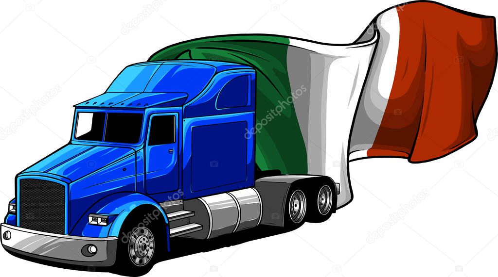 Classic American Truck vector illustration