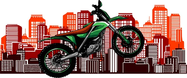 Motocyklové Závody Městě Karikatura Vektor — Stockový vektor
