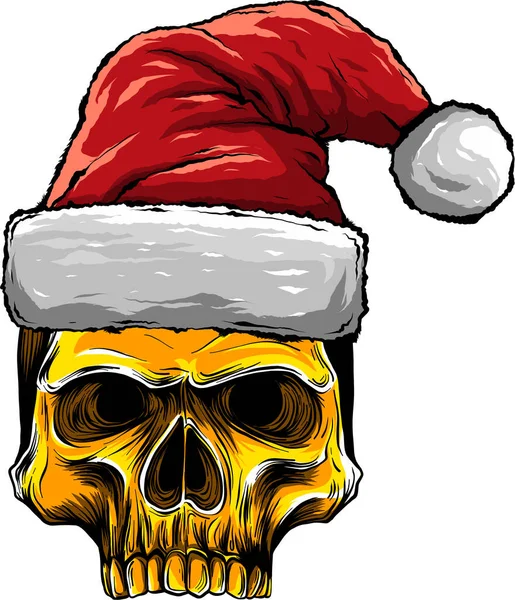 Christmas Skull Hat Vintage Design — Image vectorielle