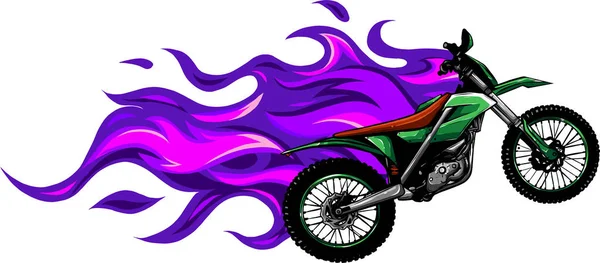 Cruce Motocicleta Moto Sobre Fondo Blanco Dibujo Digital Mano — Vector de stock