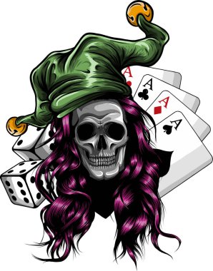 Soytarı şapkalı kadın Dijital el çizimi