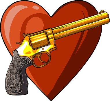 Klasik altın revolver vektör tasarımı