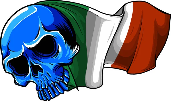 Totenkopf Den Farben Der Italienischen Nationalflagge — Stockvektor