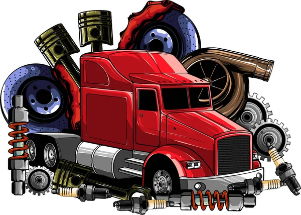 Auto Care Truck Opravy Logo Design — Stockový vektor