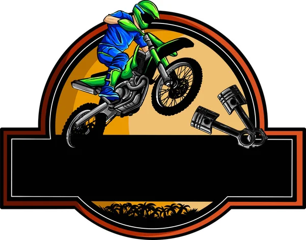 Moto Cross Logo Vektor Balap Tim Kotoran Sepeda - Stok Vektor