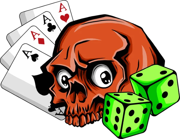 ロイヤルフラッシュポーカーでヴィンテージカラフルな要素の概念をギャンブル — ストックベクタ