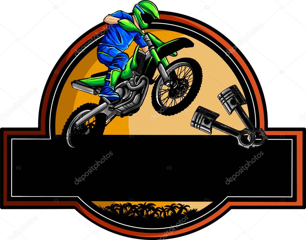 Moto cross logo vector racing team dirt bike