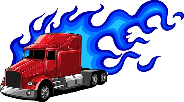 Semi Truck Silhouette Vektor Bilder Isoliert Auf Weißem Hintergrund Digitale — Stockvektor