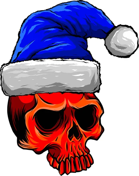 Crâne Père Noël Crâne Noël Effrayant Horreur Noël Illustration Vectorielle — Image vectorielle