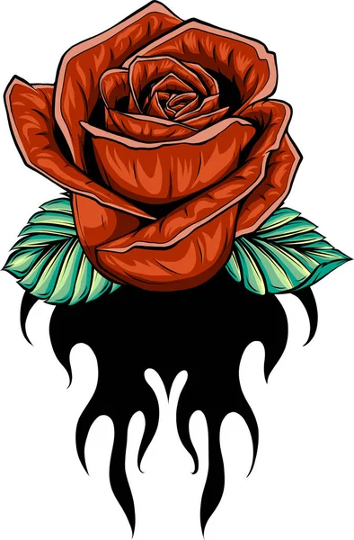 Διανυσματική Απεικόνιση Του Όμορφο Κόκκινο Τριαντάφυλλο — Διανυσματικό Αρχείο